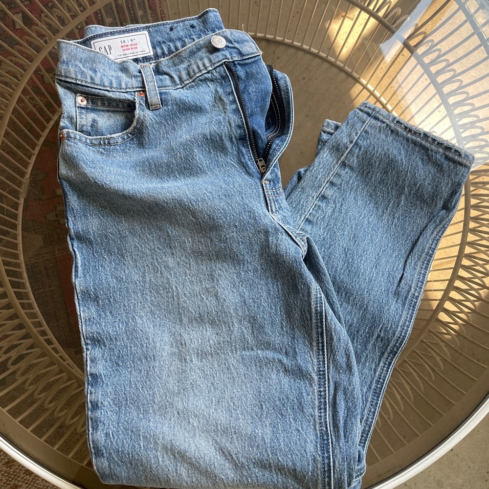 Gap Mom Jean High Rise Straight Leg Jeans
